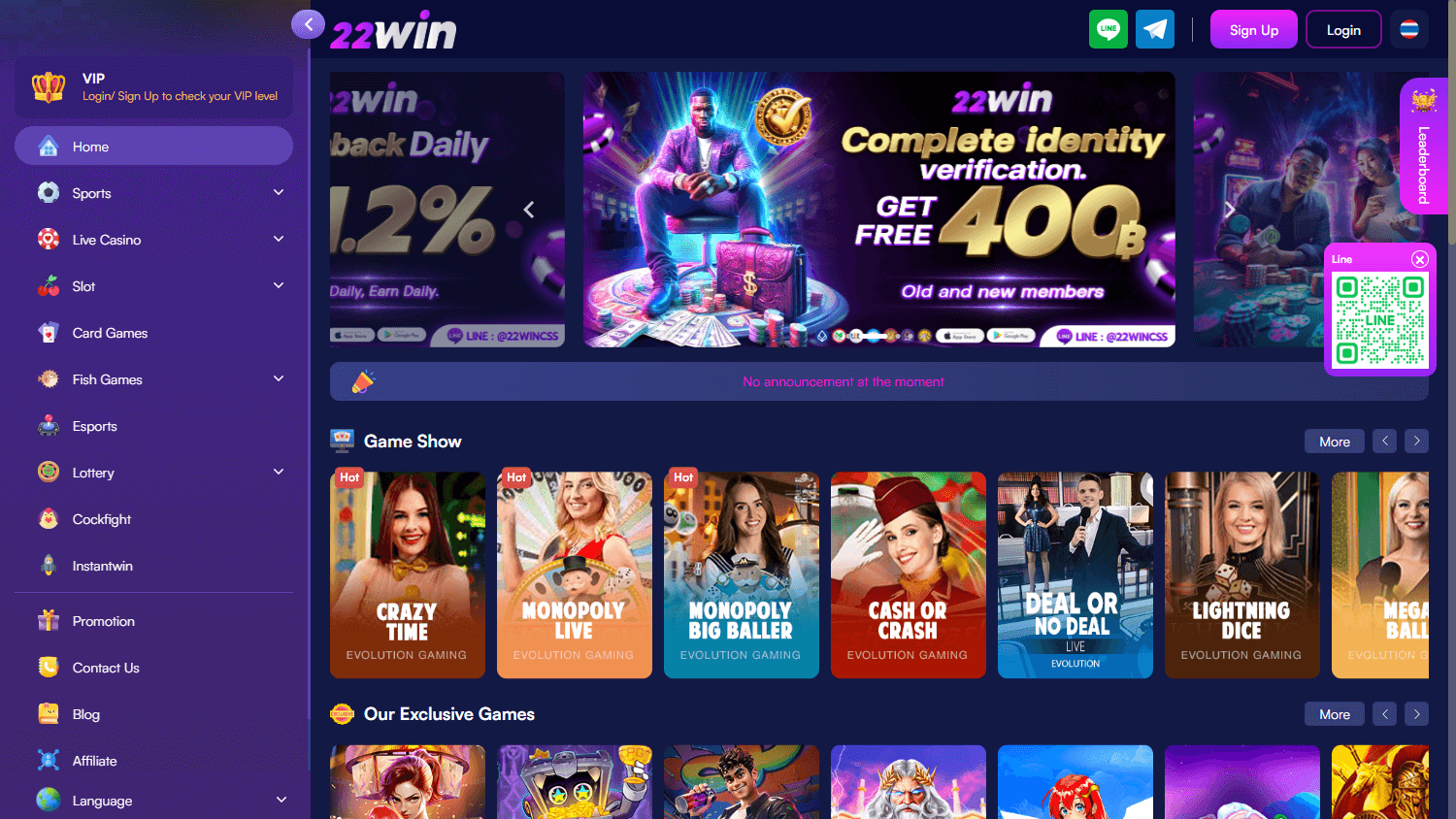 22win_casino_homepage_desktop