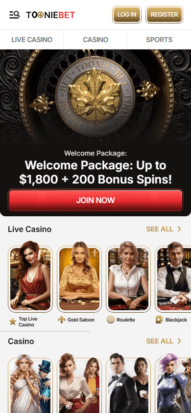 tooniebet_casino_homepage_mobile