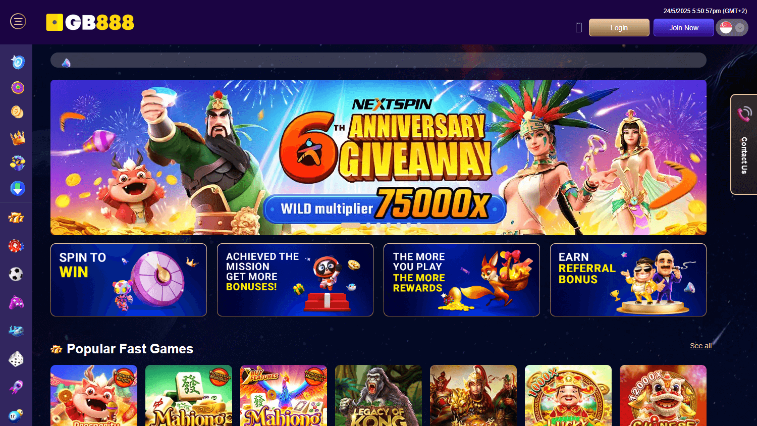 Goldbet888_Casino_homepage_desktop