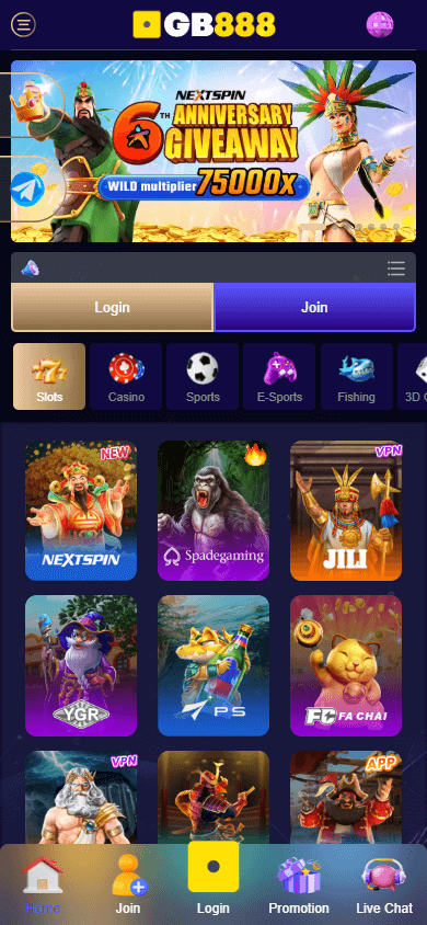 Goldbet888_Casino_homepage_mobile