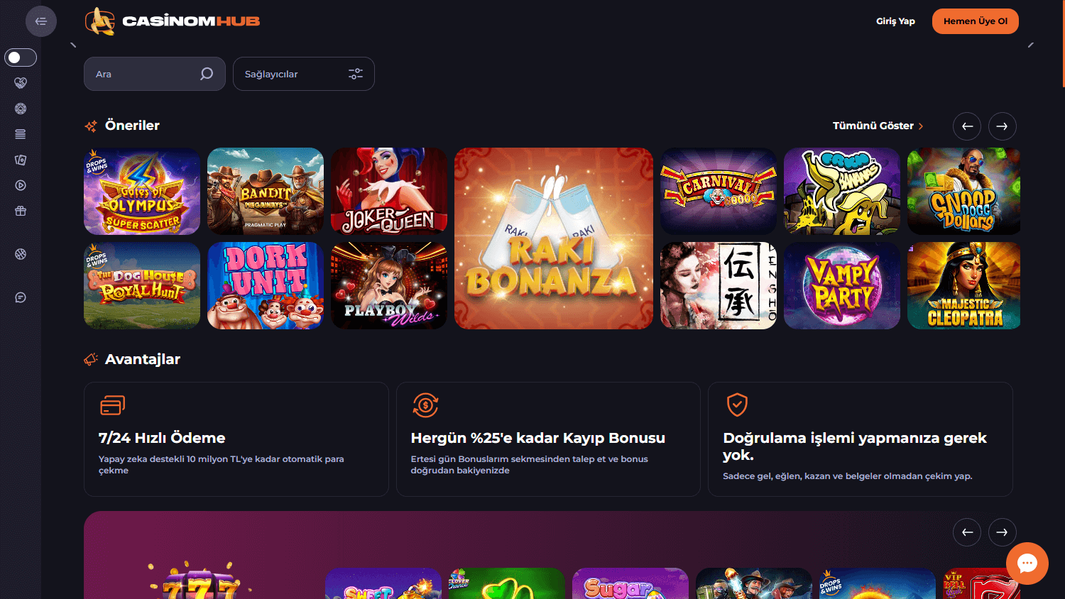 CasinomHub_Casino_homepage_desktop