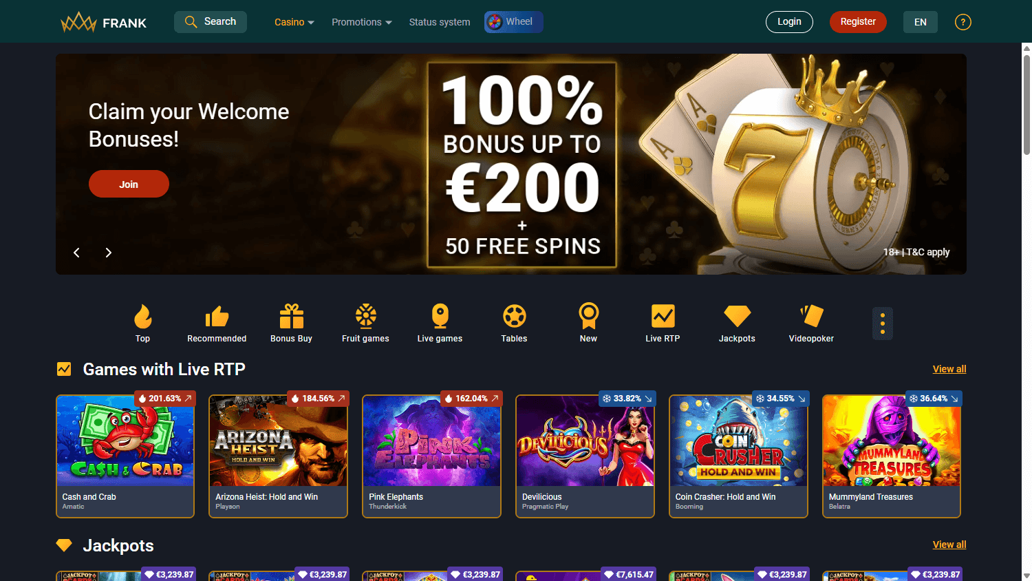 Frank_Casino_homepage_desktop