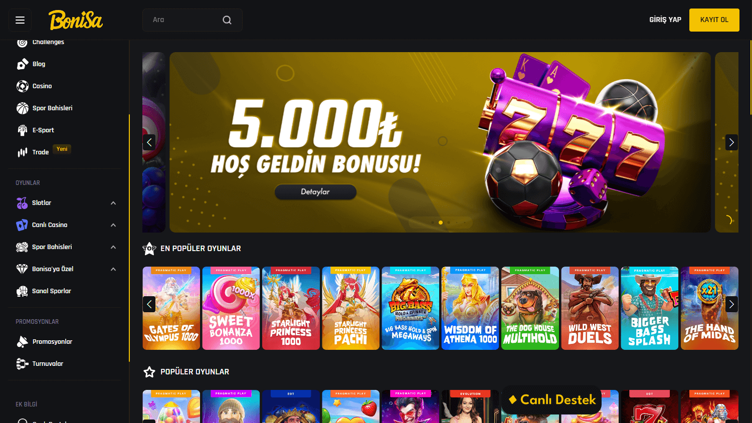 bonisa_casino_homepage_desktop