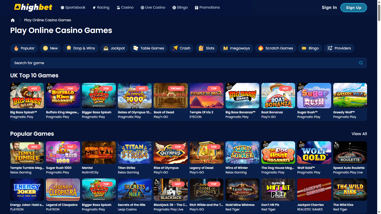 highbet_casino_game_gallery_desktop
