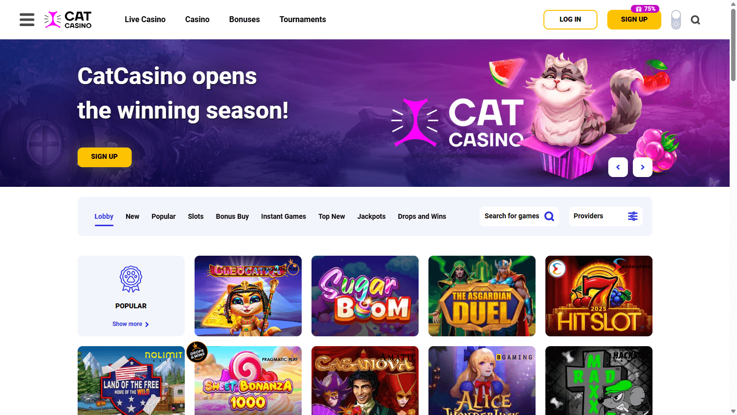 catcasino_homepage_desktop
