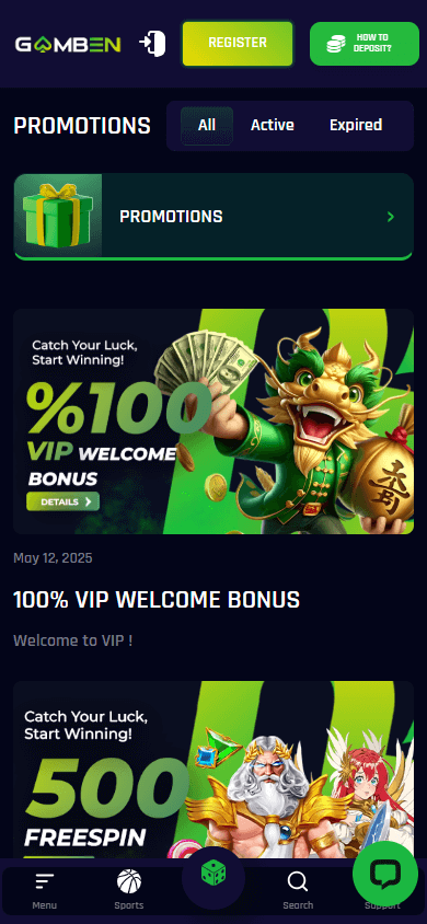 Gamben_Casino_promotions_mobile
