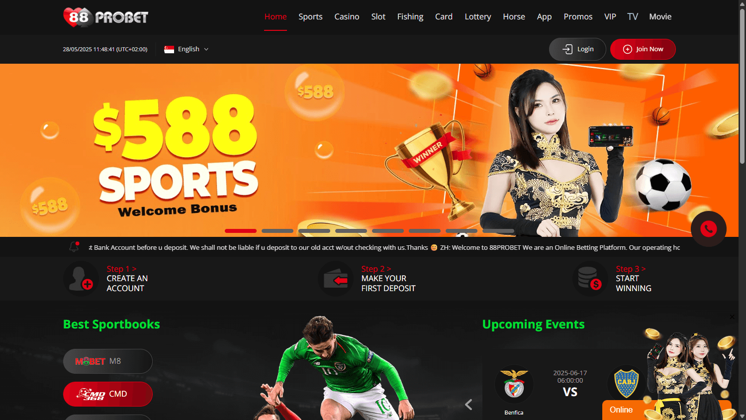 88ProBet_Casino_homepage_desktop