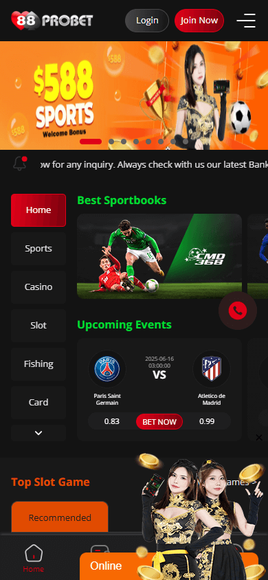 88ProBet_Casino_homepage_mobile