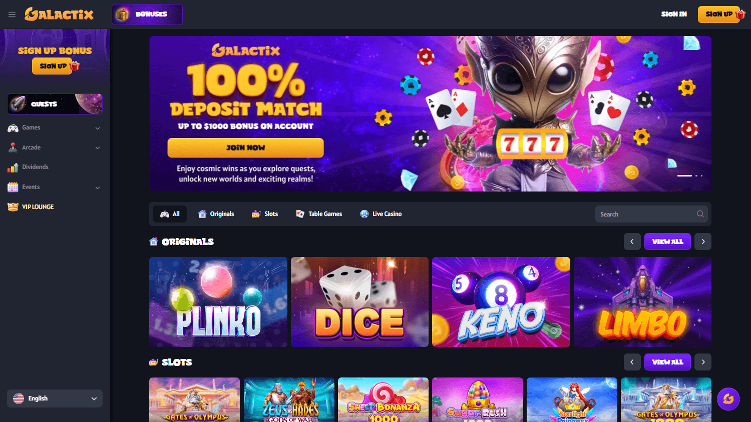 galactix_casino_homepage_desktop