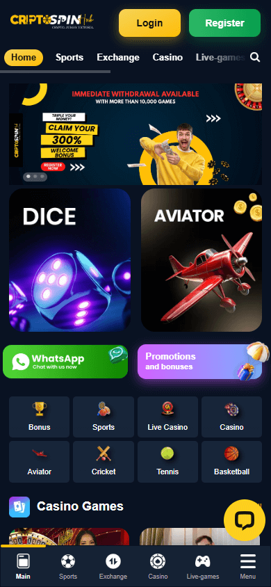 cryptospinhub_casino_homepage_mobile