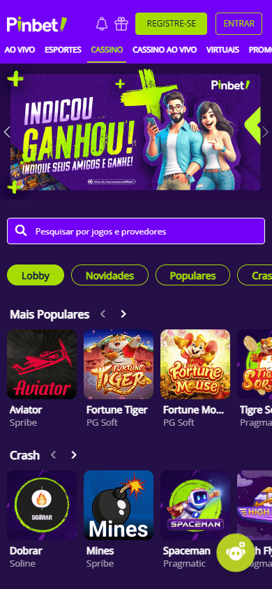 Pinbet_Casino_homepage_mobile
