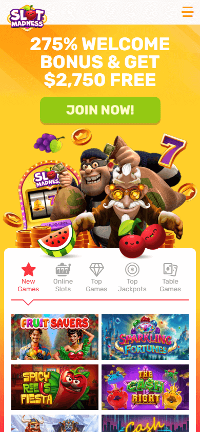 Slot_Madness_Casino_homepage_mobile