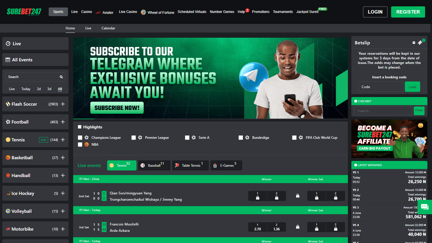 Surebet247_Casino_homepage_desktop