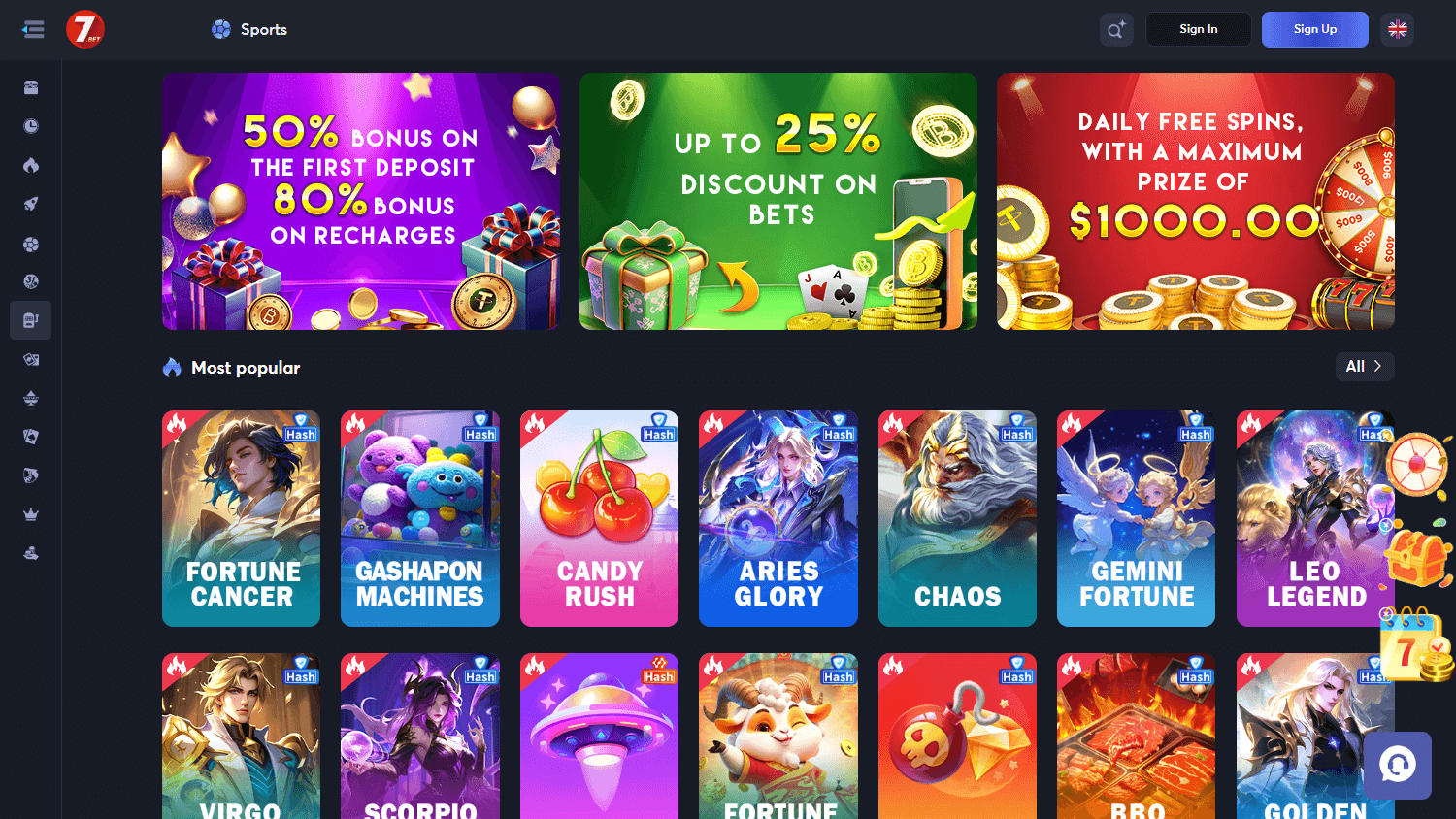 7.bet_Casino_homepage_desktop