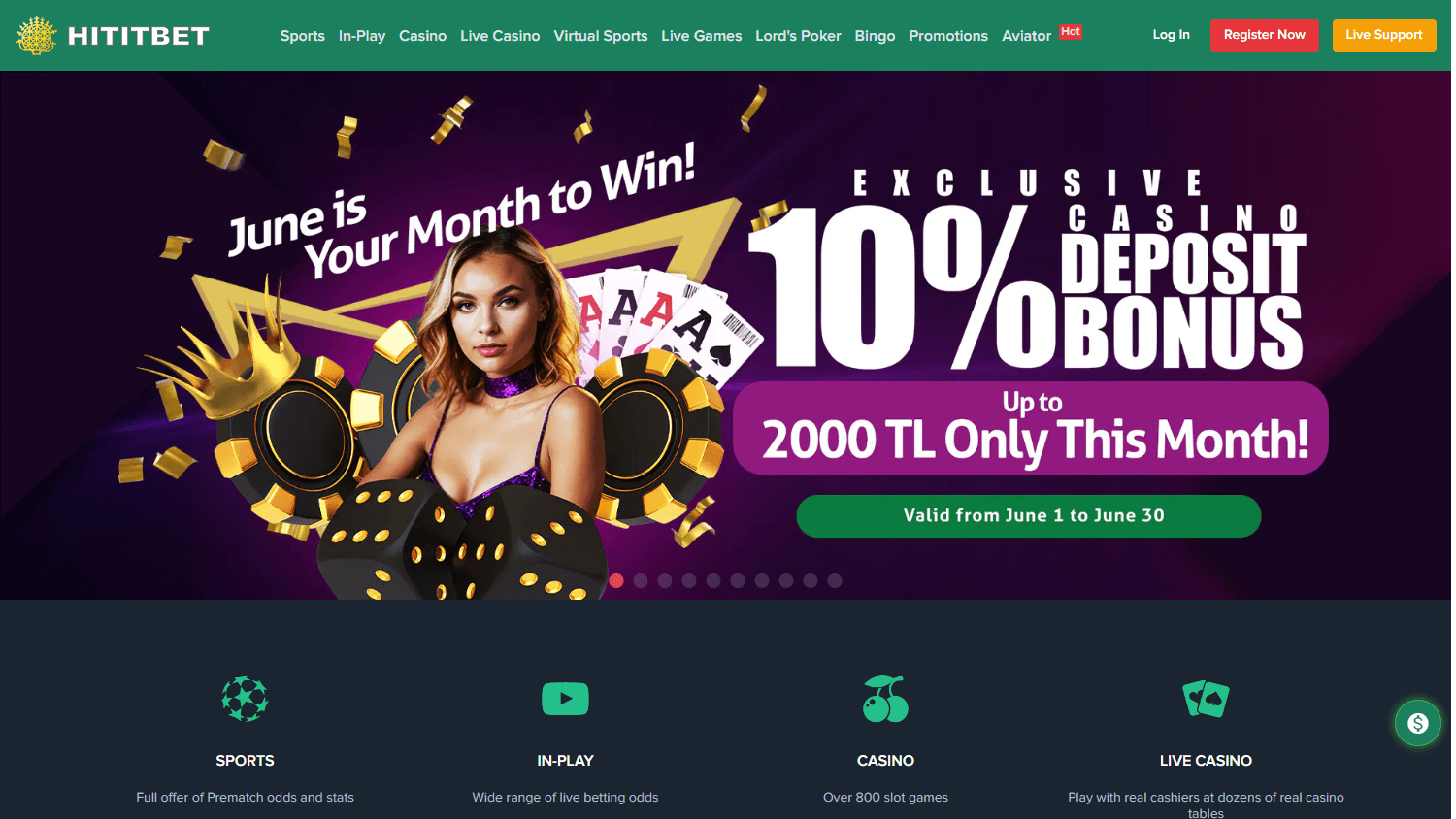 Hititbet_Casino_homepage_desktop