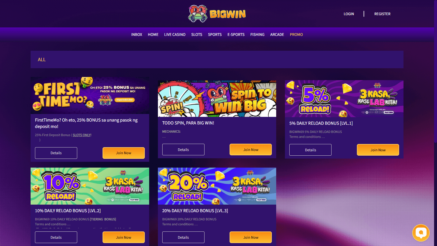 BIGWIN69_Casino_promotions_desktop