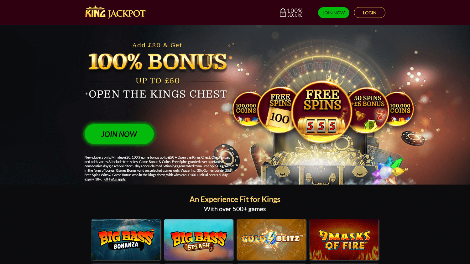 kingjackpot_casino_homepage_desktop