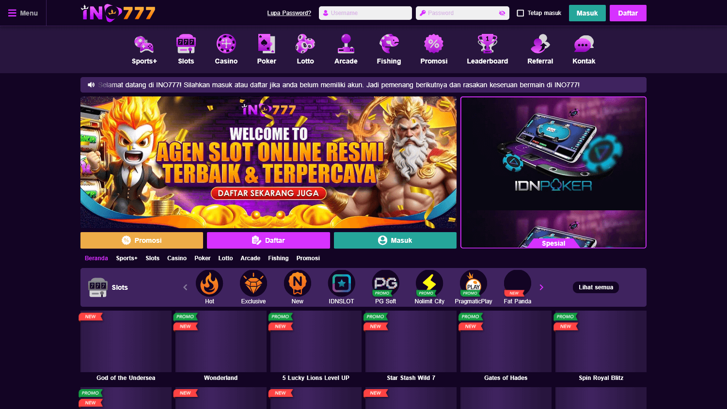 ino777_casino_homepage_desktop