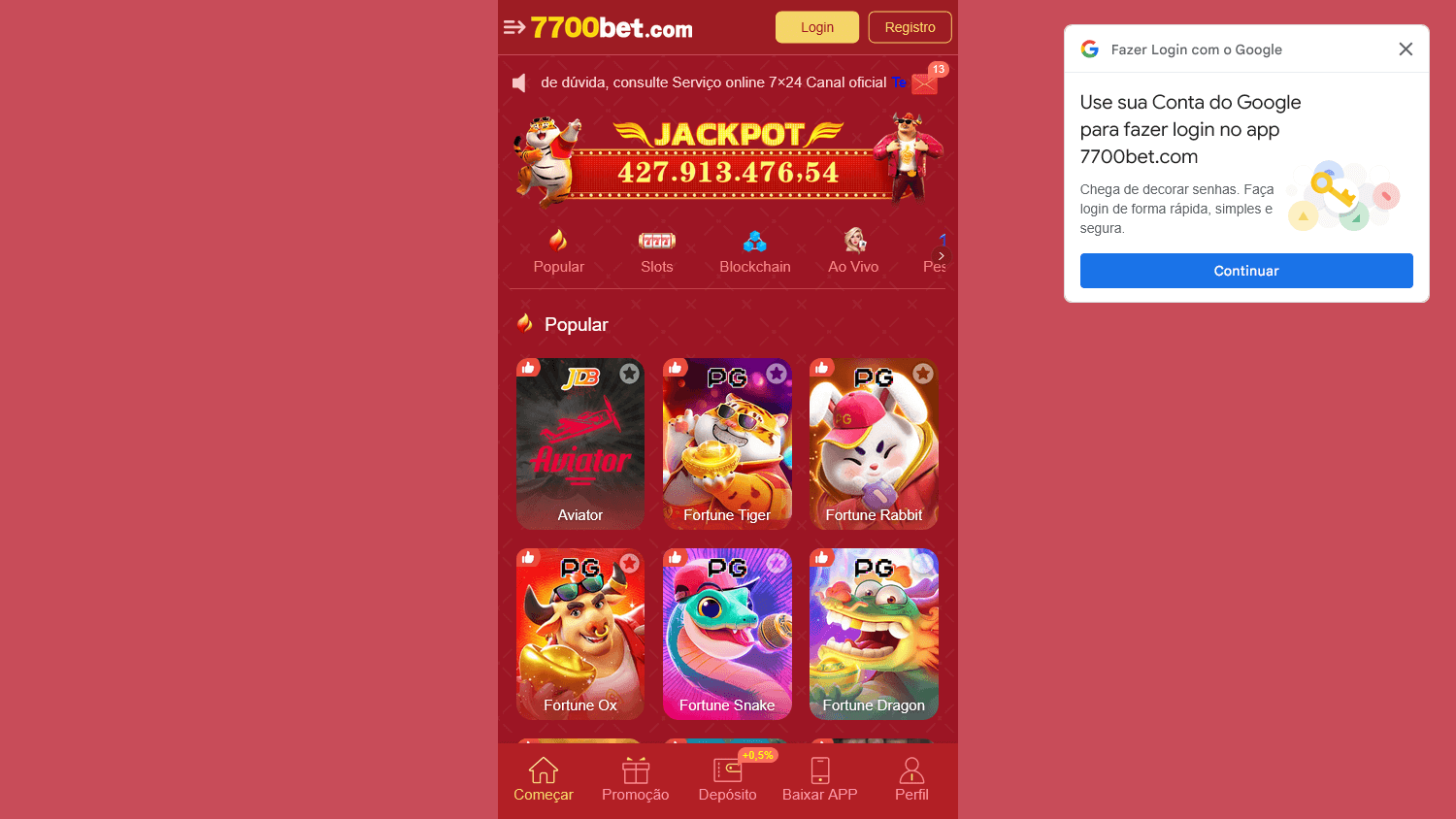 7700bet_casino_homepage_desktop