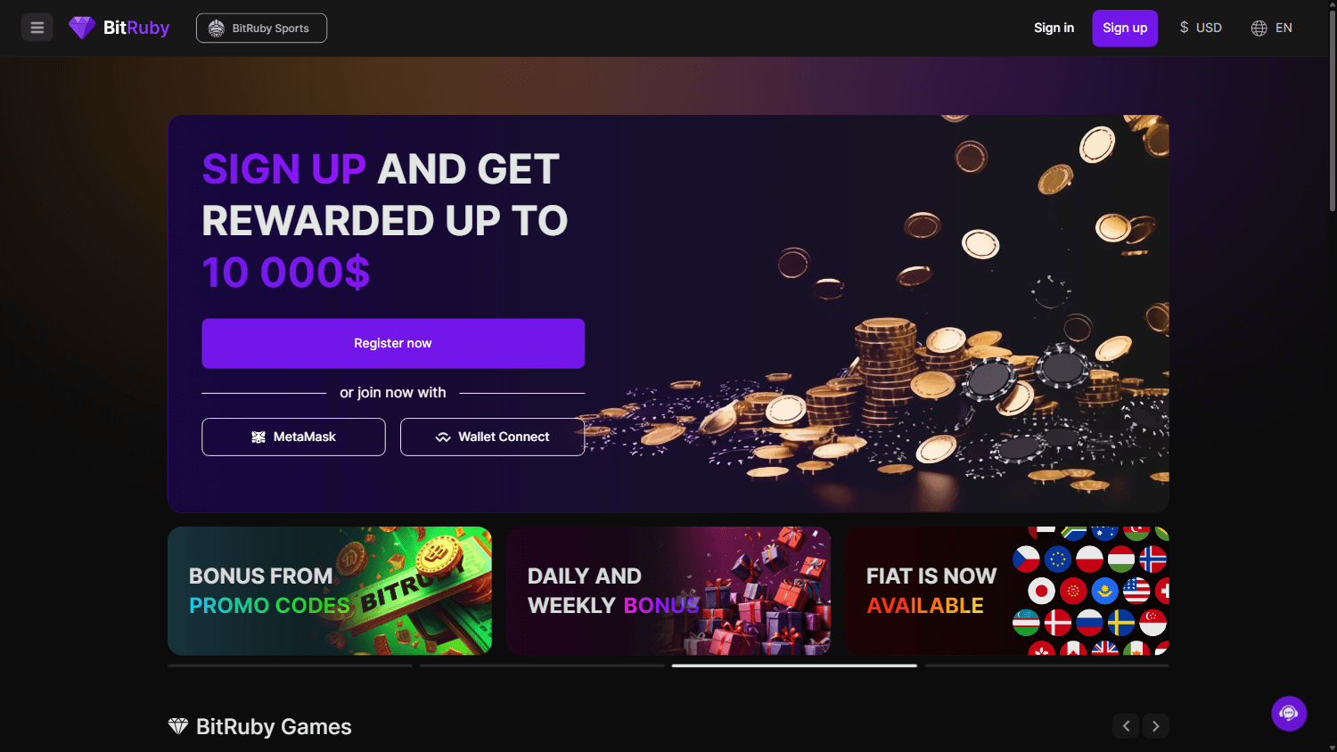 bitruby_casino_homepage_desktop