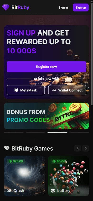 bitruby_casino_homepage_mobile