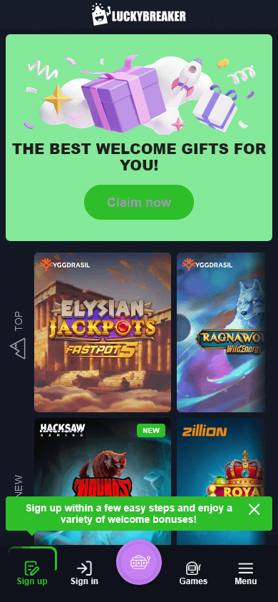 luckybreaker_casino_homepage_mobile