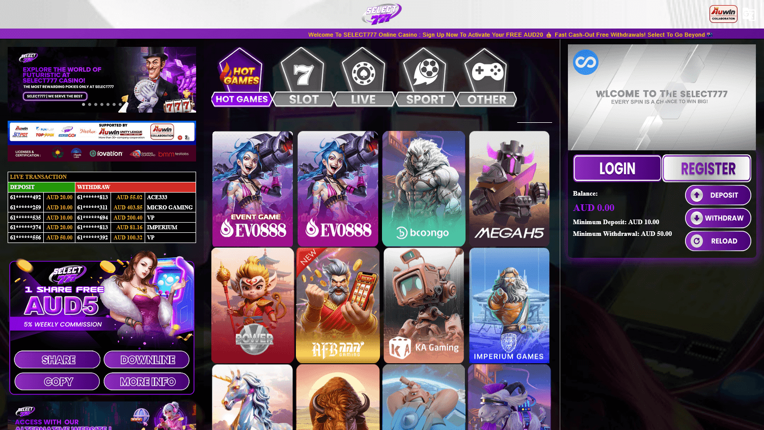 select777_casino_homepage_desktop