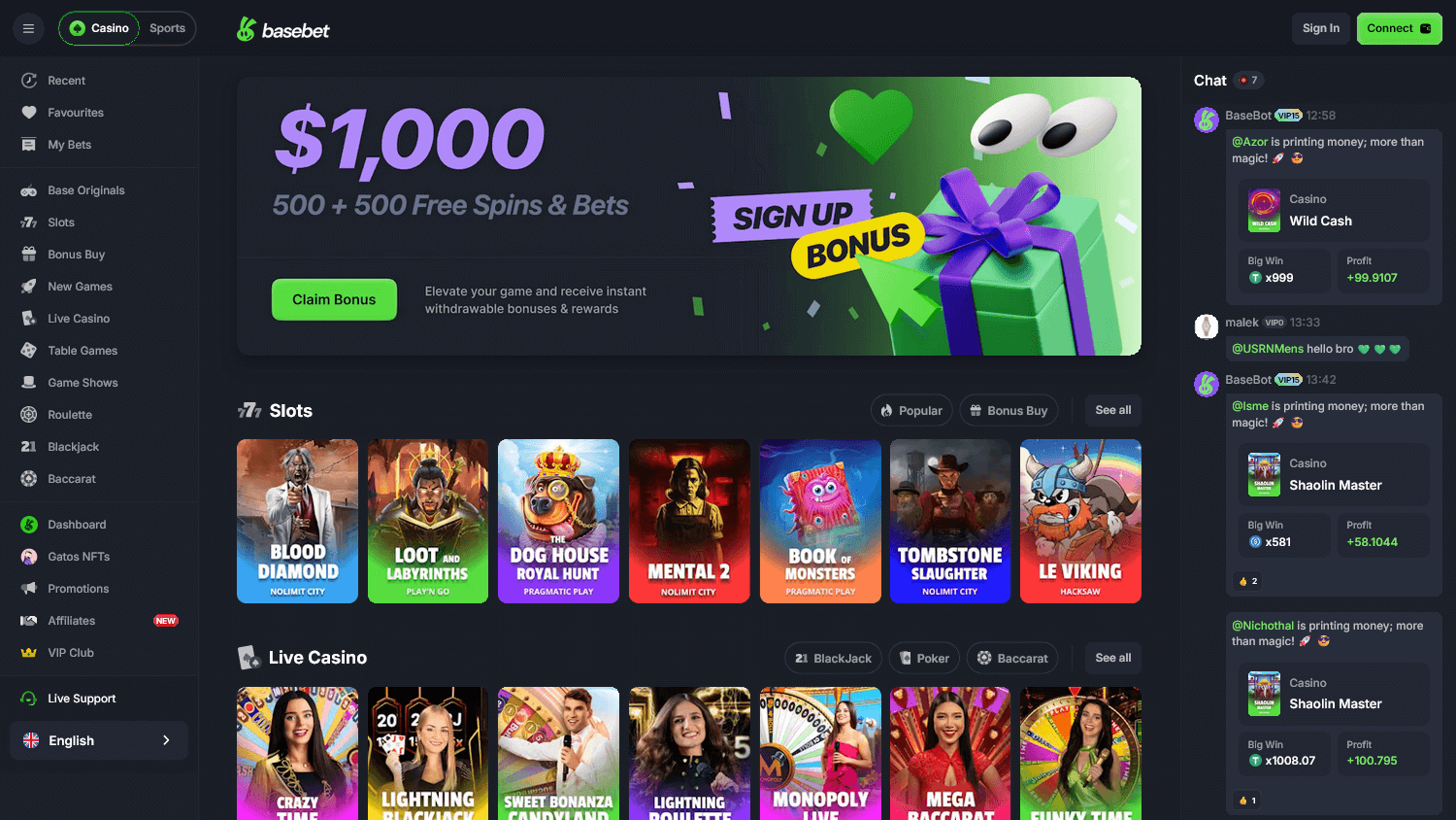 basebet_casino_homepage_desktop