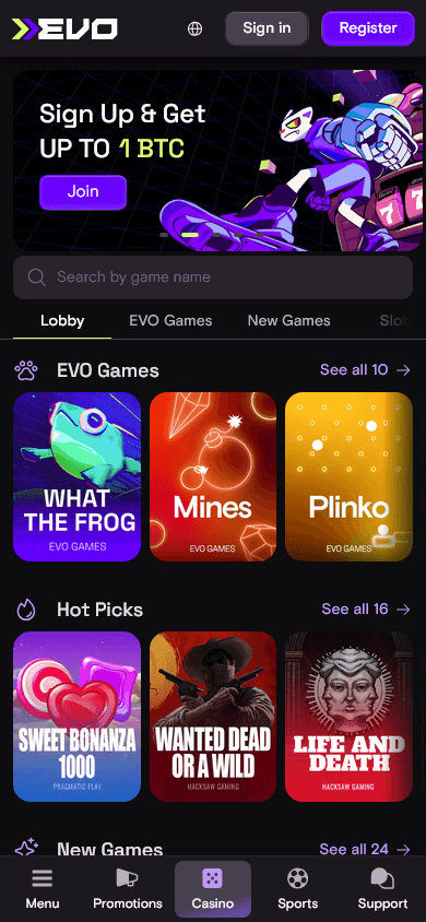 evo_casino_homepage_mobile