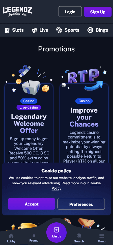 legendz_casino_promotions_mobile