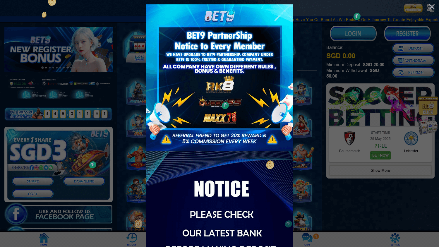 bet9sg_casino_homepage_desktop