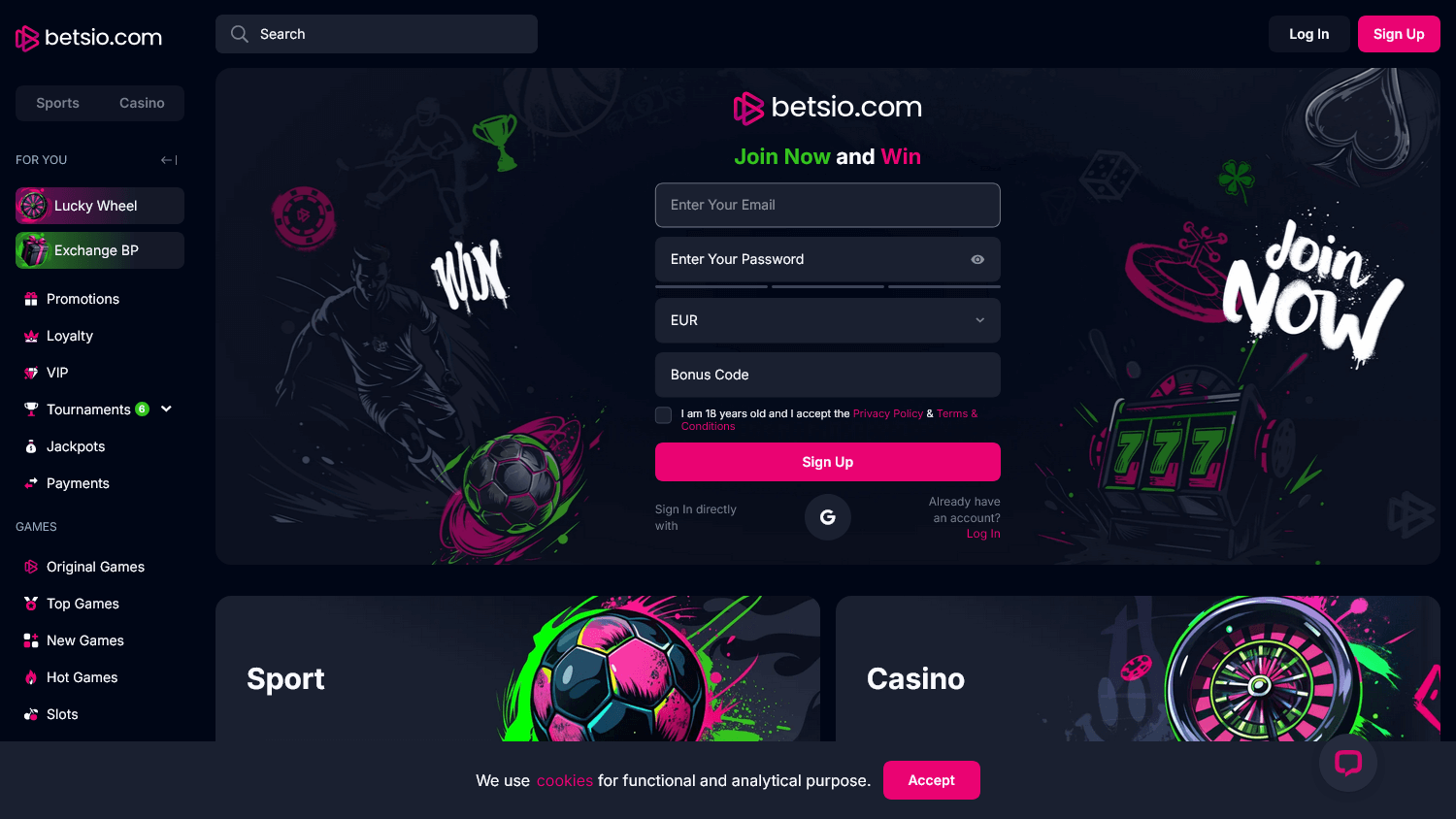 betsio_casino_homepage_desktop