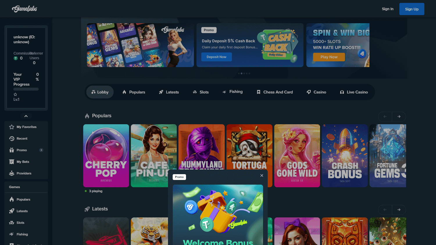gamelabs_casino_homepage_desktop