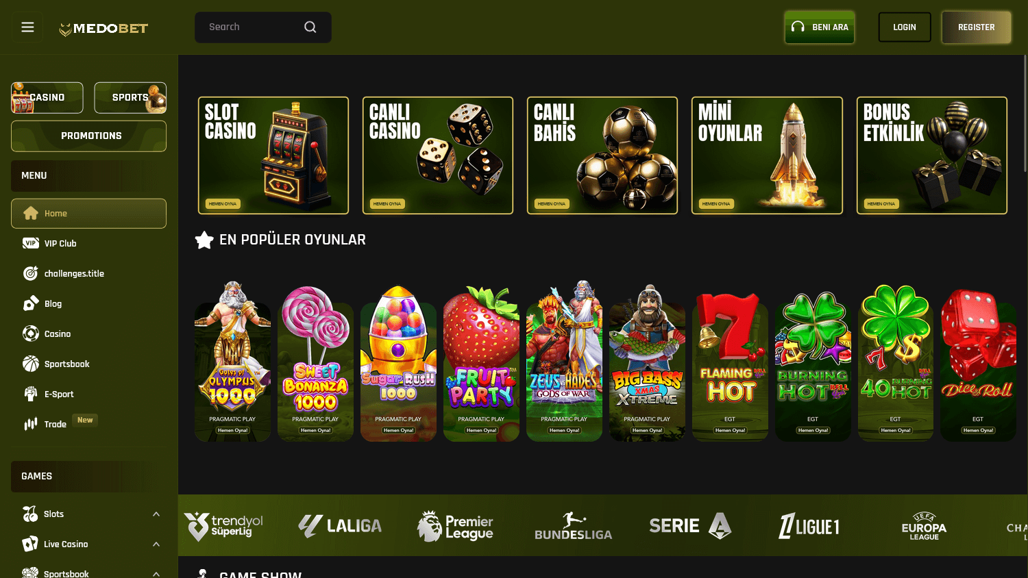 medobet_casino_homepage_desktop