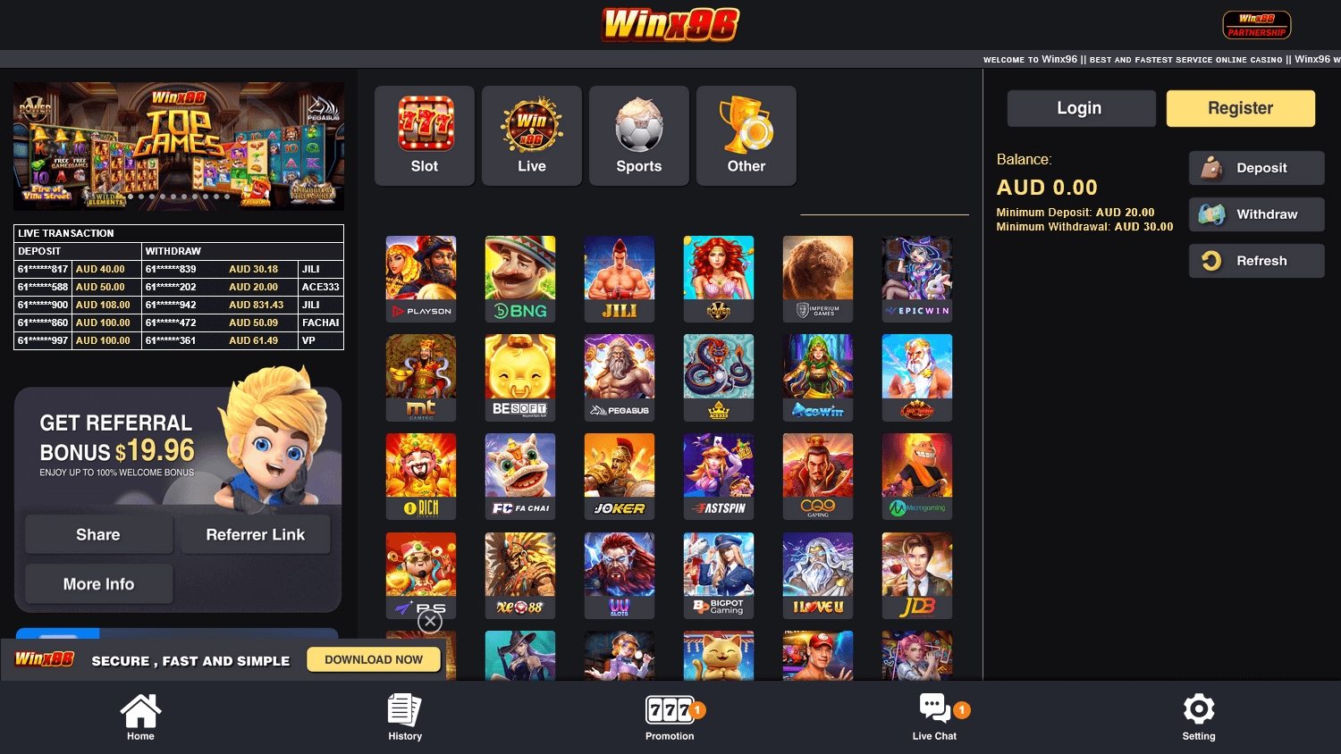 winx96_casino_homepage_desktop