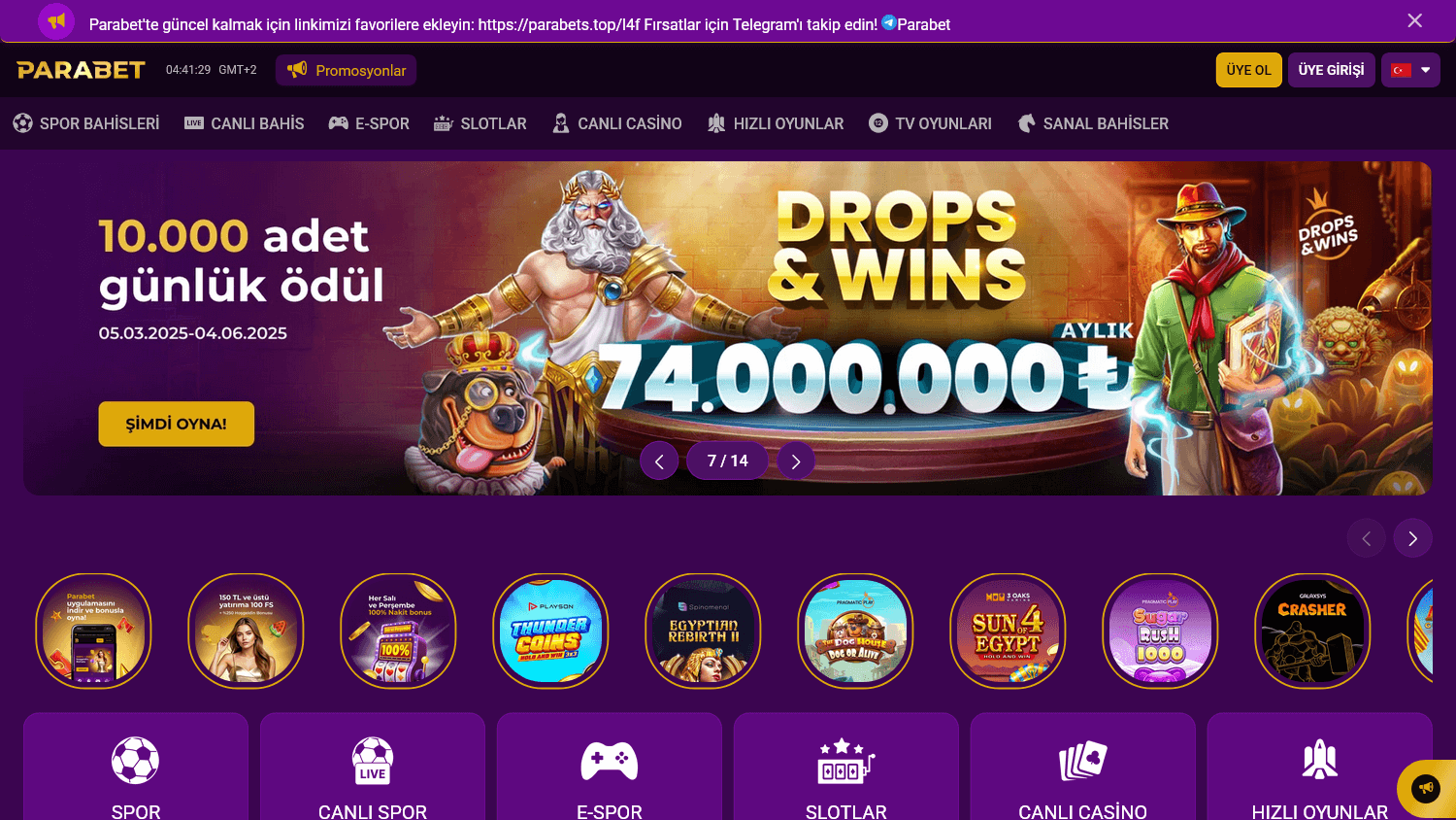 parabet_casino_homepage_desktop