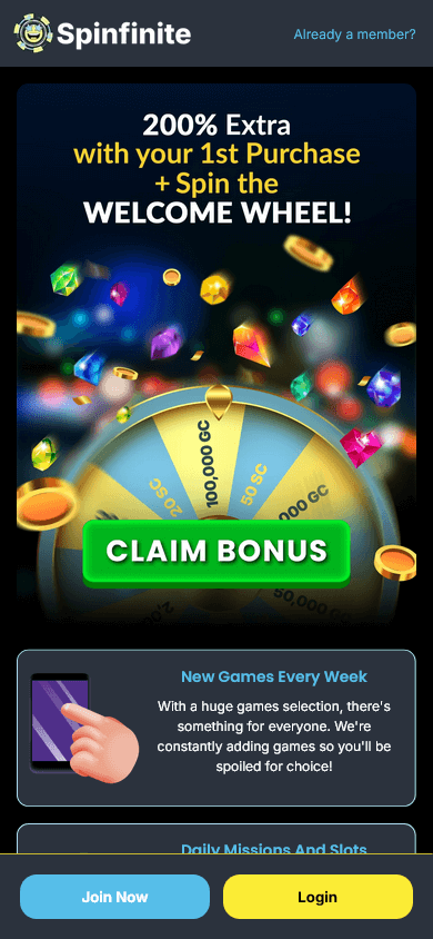 spinfinite_casino_homepage_mobile