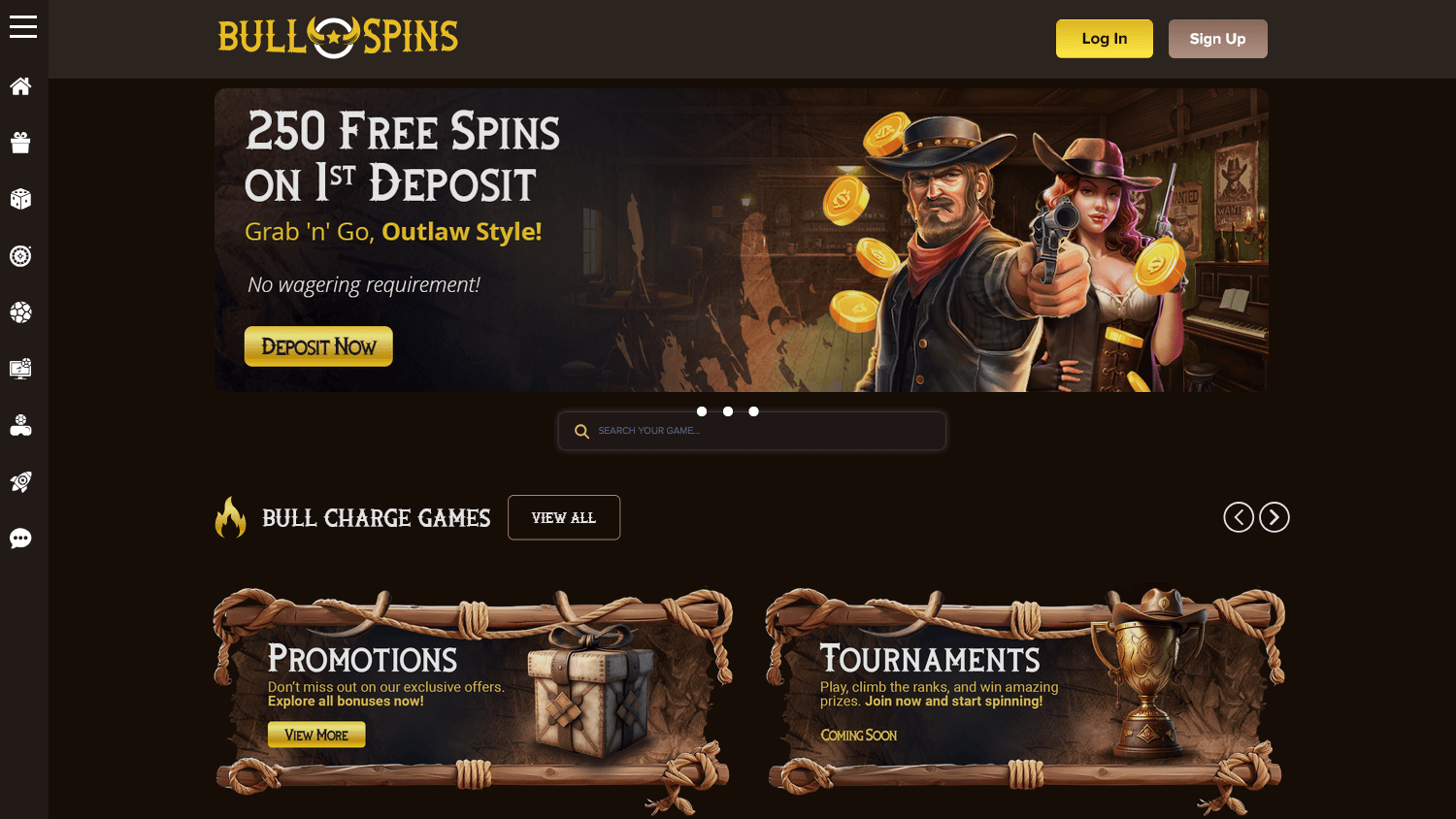 bullspins_casino_homepage_desktop
