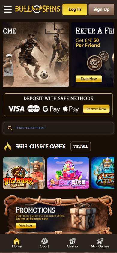 bullspins_casino_homepage_mobile