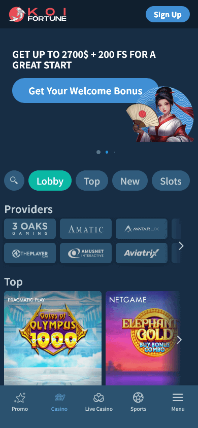 koifortune_casino_homepage_mobile