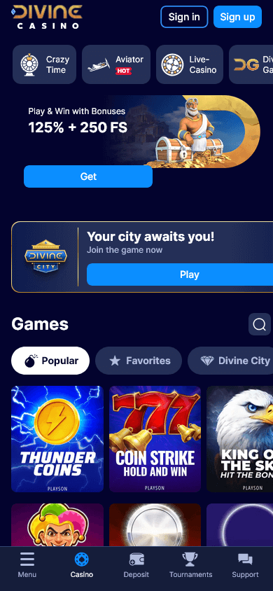 divine_casino_homepage_mobile