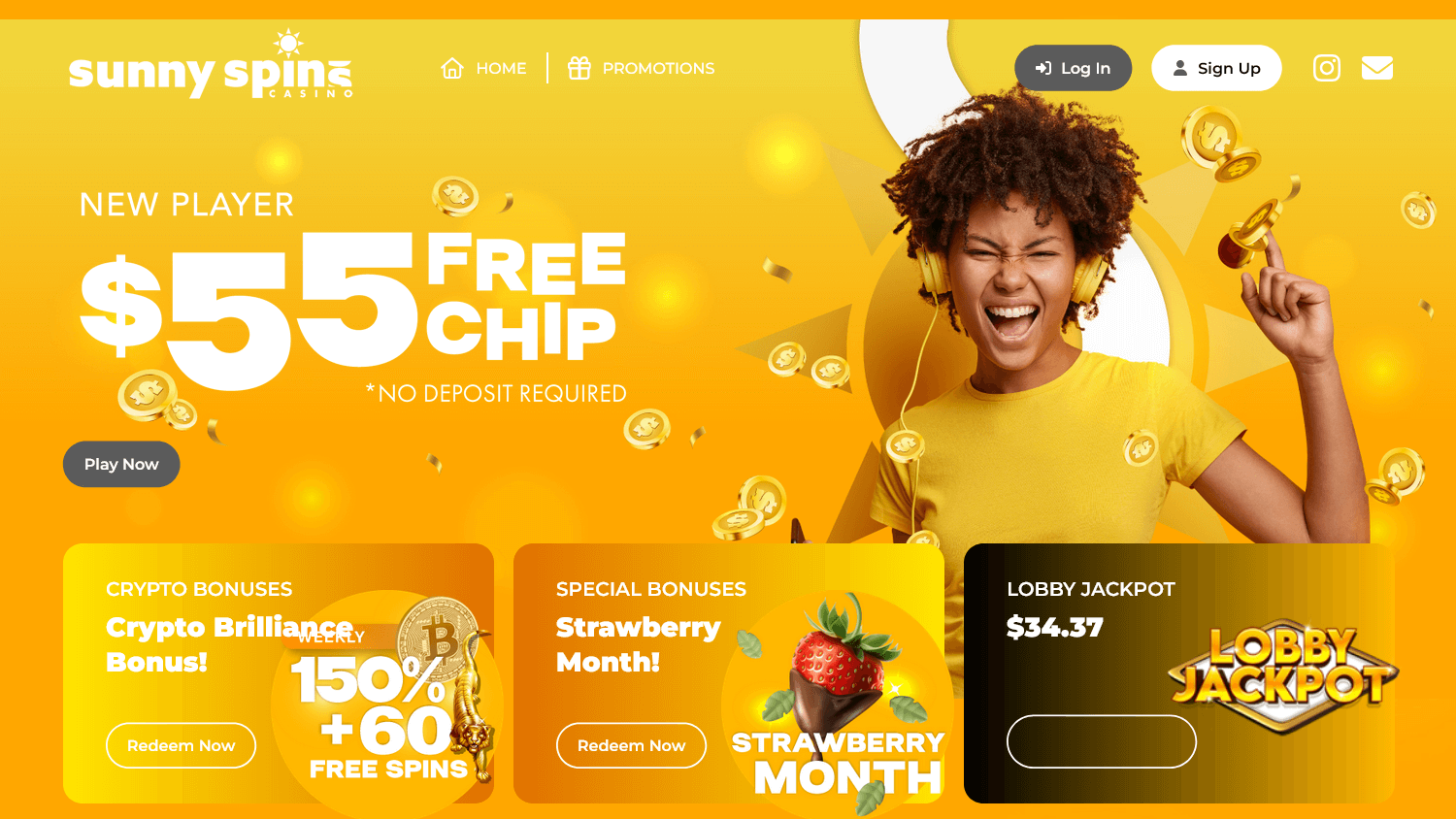 sunnyspins_casino_homepage_desktop