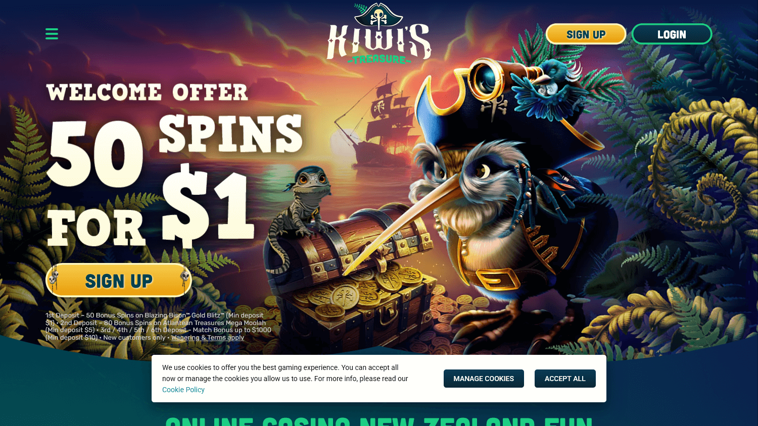 kiwi's_teasure_casino_homepage_desktop