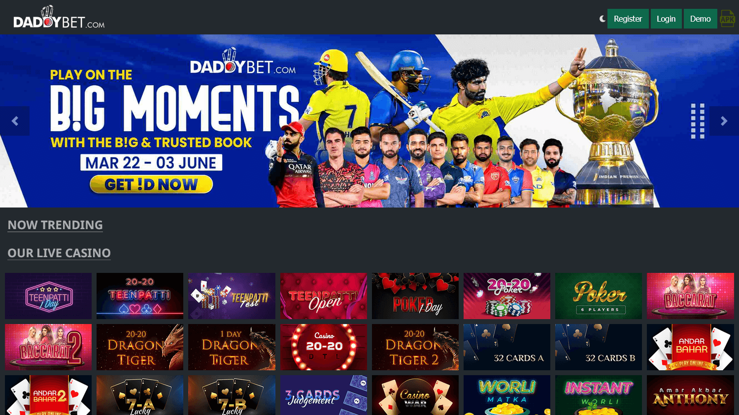 daddybet_casino_homepage_desktop