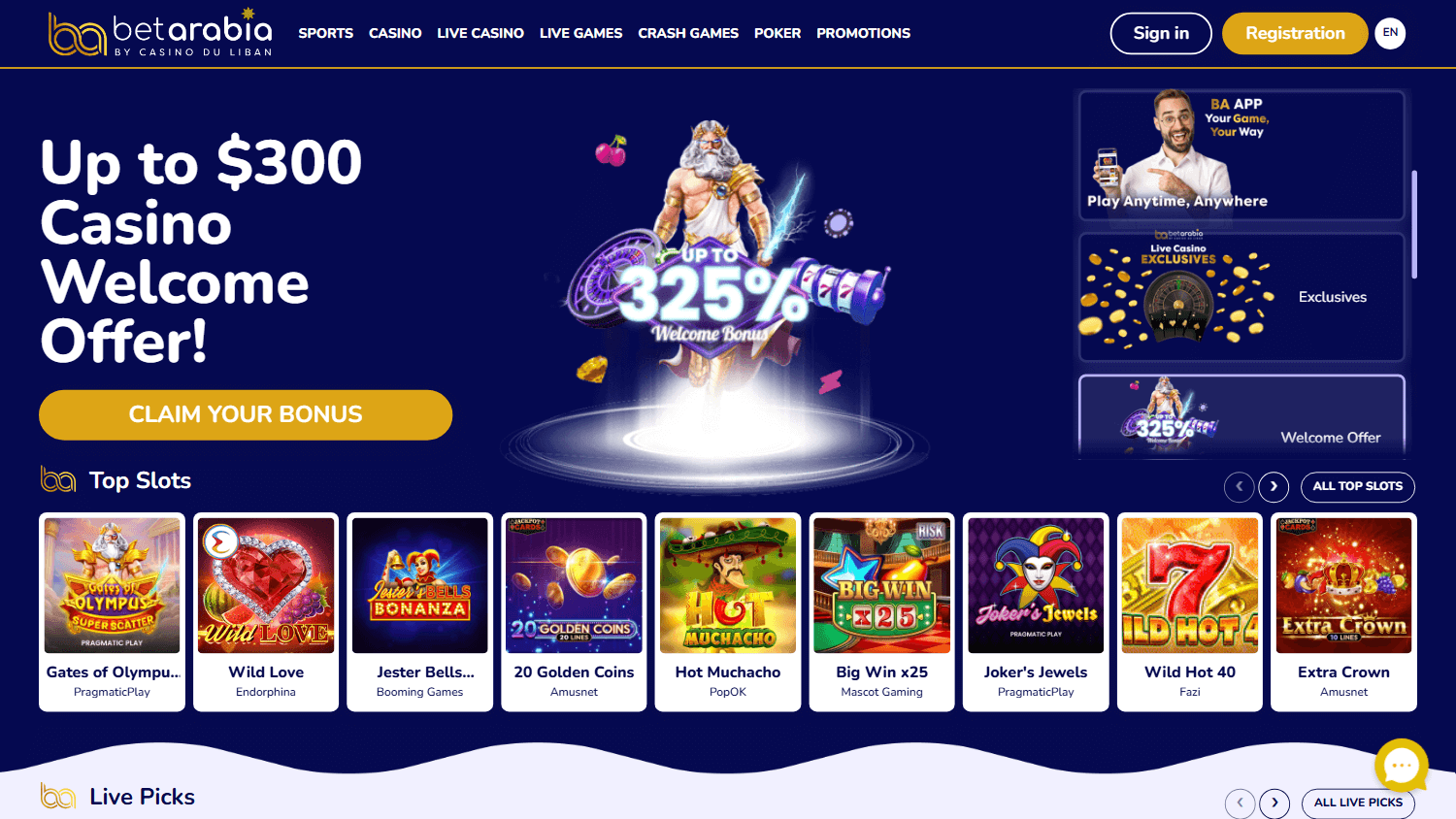 betarabia_casino_homepage_desktop