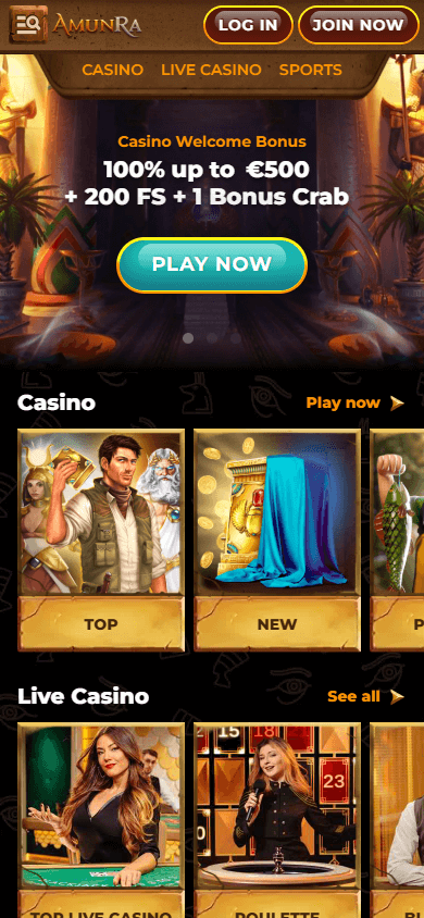 AmunRa_Casino_homepage_mobile