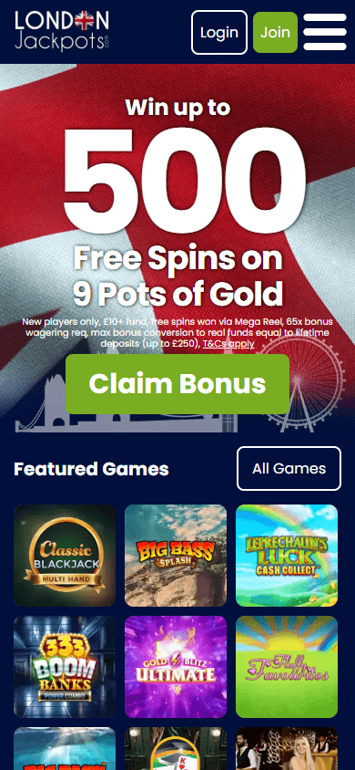 London_Jackpots_Casino_homepage_mobile
