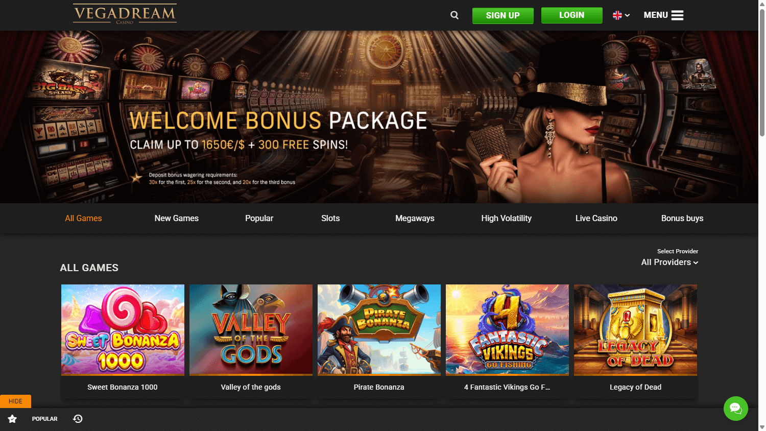 Vegadream_Casino_homepage_desktop