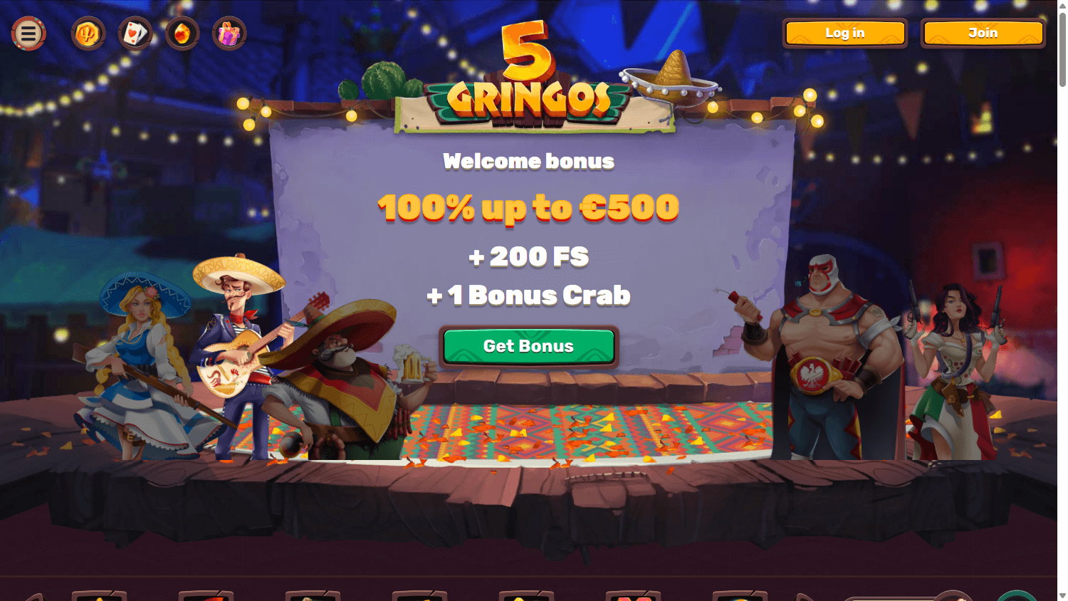5gringos_casino_homepage_desktop