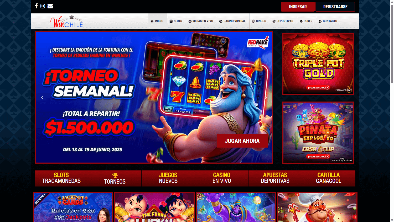 Winchile_Casino_homepage_desktop